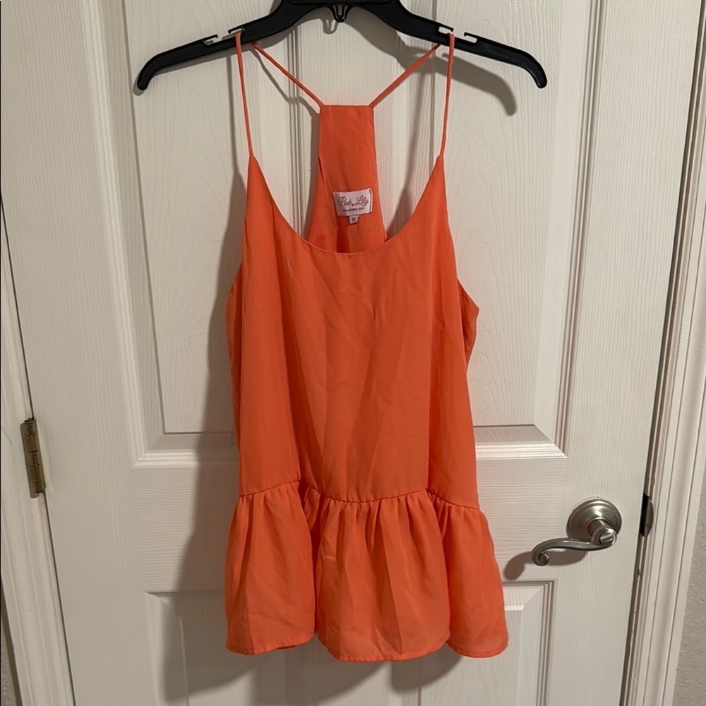 Pink Lily Bright Orange tank top